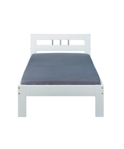 Letto singolo in pino massello bianco, 96x206x72 cm