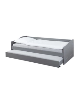 Letto singolo grigio e letto estraibile con funzione divano, 97x208x62 cm