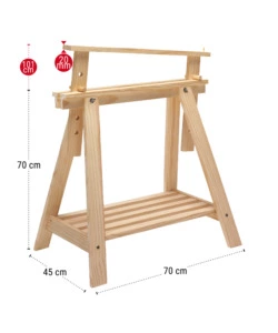 Cavalletto in pino regolabile - in legno di pino sostenibile - 70x70x45 cm