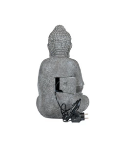 Fontana da esterno buddha con ricircolo d'acqua e illuminazione led, 29,5x28x45 cm