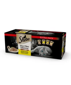 Cibo umido per gatti sheba 'mini filets selezione' tutte le et con anatra, pollo, pollame e tacchino 40x85 gr