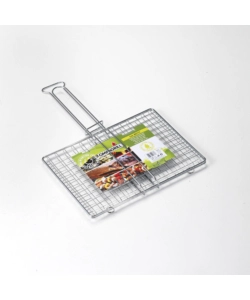 Griglia a rete per barbecue senza piedi ompagrill in acciaio 27x37 cm