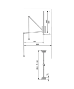 Appendiabiti saliscendi regolabile emuca cromo, 83-115 cm