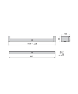 Barra appendiabili per armadi regolabile 858-1.008 mm batteria rimovibil e sensore di movimento colore moka - emuca.