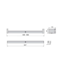 Barra appendiabili per armadi regolabile 408-558 mm batteria rimovibil e sensore di movimento anodizzato opaco - emuca.