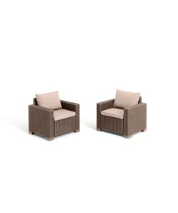 Set da giardino keter "california lounge" in polipropilene colore cappuccino, 5 sedute e tavolino