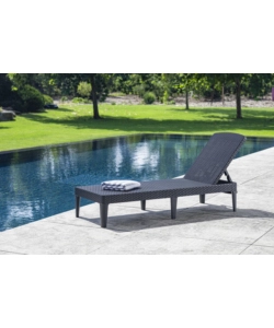 Sdraio lettino prendisole "jaipur sunlounger" colore grafite con cuscino, 187x58x29 cm - keter