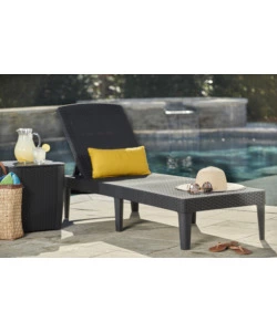 Sdraio lettino prendisole "jaipur sunlounger" colore grafite con cuscino, 187x58x29 cm - keter