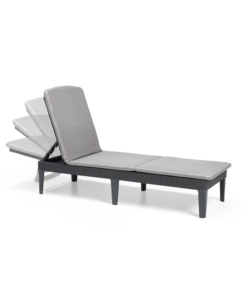 Sdraio lettino prendisole 'jaipur sunlounger' colore grafite con cuscino, 187x58x29 cm - keter