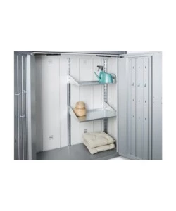 Armadio da esterno biohort "romeo m" in acciaio grigio scuro metallizzato, 132x57x140 cm - 56070