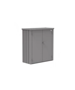 Armadio da esterno 'romeo m' in acciaio grigio quarzo metallizzato 132x57x140h - biohort. 58070