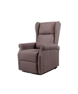 Poltrona relax con recliner elettrico bellahome 'berg' tessuto marrone, 72,5x94x109 cm