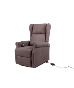 Poltrona con recliner elettrico bellahome "berg" tessuto marrone, 72,5x94x109 cm