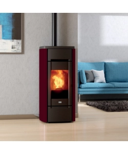 Stufa a pellet canadian stove "cast iron 6" in ghisa bordeaux 6,5 kw