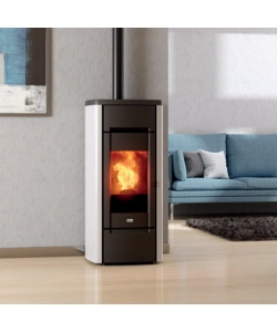 Stufa a pellet canadian stove "cast iron 6" in ghisa bianco 6,5 kw