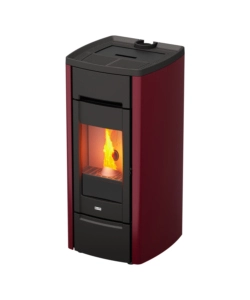 Stufa a pellet canadian stove ' cast iron 8' in ghisa bordeaux 7,6 kw