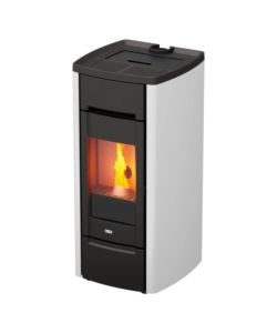 Stufa a pellet canadian stove ' cast iron 8' in ghisa bianco 7,6 kw