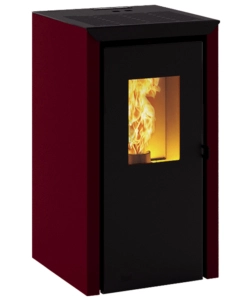 Stufa a pellet invicta 'bassano' rosso 4,2 kw