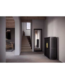 Stufa a pellet slim canalizzata invicta "daglan" grigio 9 kw