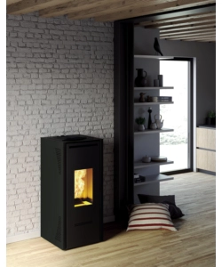 Stufa a pellet canalizzata invicta "talo" nero 10,4 kw