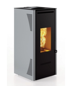 Stufa a pellet canalizzata invicta 'talo' grigio 10,4 kw