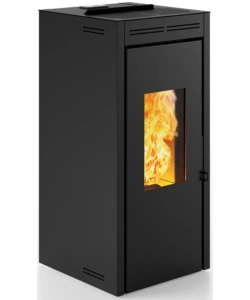 Termostufa a pellet invicta 'teramo' nero 16,8 kw