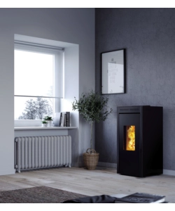 Termostufa a pellet invicta "teramo" nero 16,8 kw