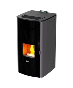 Termostufa a pellet canadian stove 'class thermo 28' grigio puntinato 25,8 kw