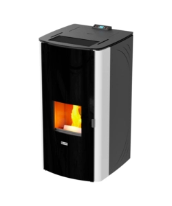 Termostufa a pellet canadian stove 'class thermo 28' bianco 25,8 kw