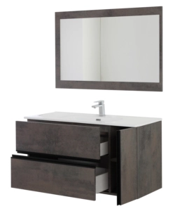 Mobile bagno sospeso "oxid" con specchio, 110x46x57 cm