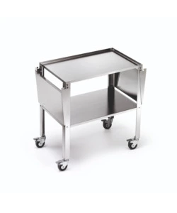 Carrello per plancha in acciaio inox grande, 128,5x46x76 cm - ompagrill