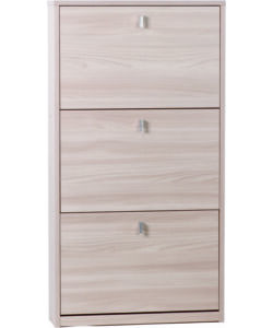 Scarpiera gigante 65x15h108 cm in legno bianca 3 ribalte