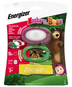 Energizer masha & the bear kids headlight 20 lumen + 2 cr2032