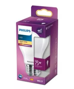 Lampadina led philips goccia bianco caldo 75w, e27