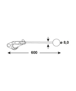 Cavo elastico di serraggio Ø 8 x 600 mm. con chiusura a sfera 8 pz.