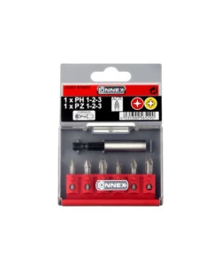 Set 6 inserti a croce philips e pozidriv torsion acr connex 'max-power' con supporto magnetico