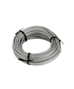 Fune in ferro zincato plastificato, anima in  fibra tessile  3 - 4 mm. 15 mt.