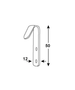 Gancio piatto da parete in acciaio zincato 20x65 mm. max 170 kg. 2 pz.