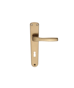 Guarnitura con placca serie thea - 90 mm. - foro chiave - alluminio bronzato