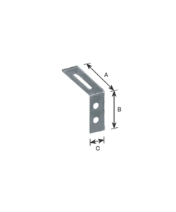 Piastra ad angolo, regolabile 75 x 35 x 65 mm.