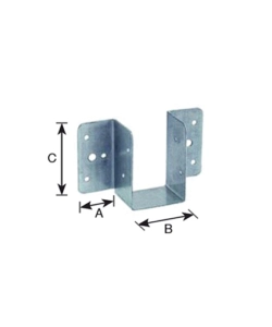 Giunto a staffa ali esterne 30 x 50 x 65 mm.