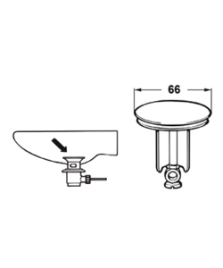 Tappo universale copri piletta Ø 66 mm.