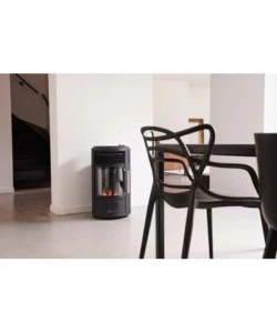 Stufa a gas qlima "gh8034" nero 3,4 kw con fiamma rossa