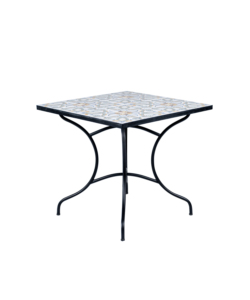 Tavolo quadrato in resina 80x80 antracite da esterno con 4 sedie - Fiore