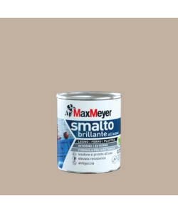 Smalto all'acqua acril-poliuretanico max meyer "brillante" colore tortora, 125 ml