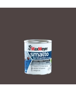 Smalto all'acqua acril-poliuretanico max meyer "brillante" colore marrone, 125 ml