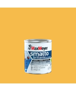 Smalto all'acqua acril-poliuretanico max meyer "brillante" colore giallo estate, 125 ml