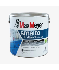 Smalto all'acqua acril-poliuretanico max meyer 'brillante' colore bianco, 2 litri