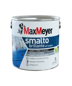 Smalto all'acqua acril-poliuretanico max meyer 'brillante' colore nero, 2 litri