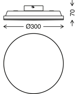 Plafoniera led Ø 30 cm 1600 lm, 12 w